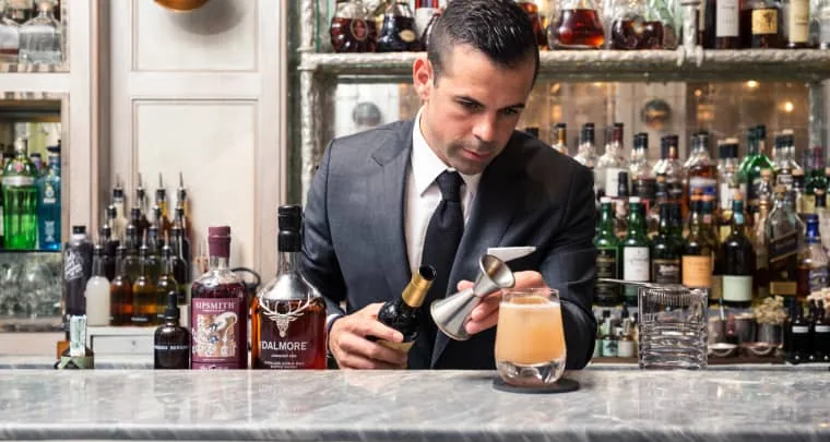 Bartender pouring a drink