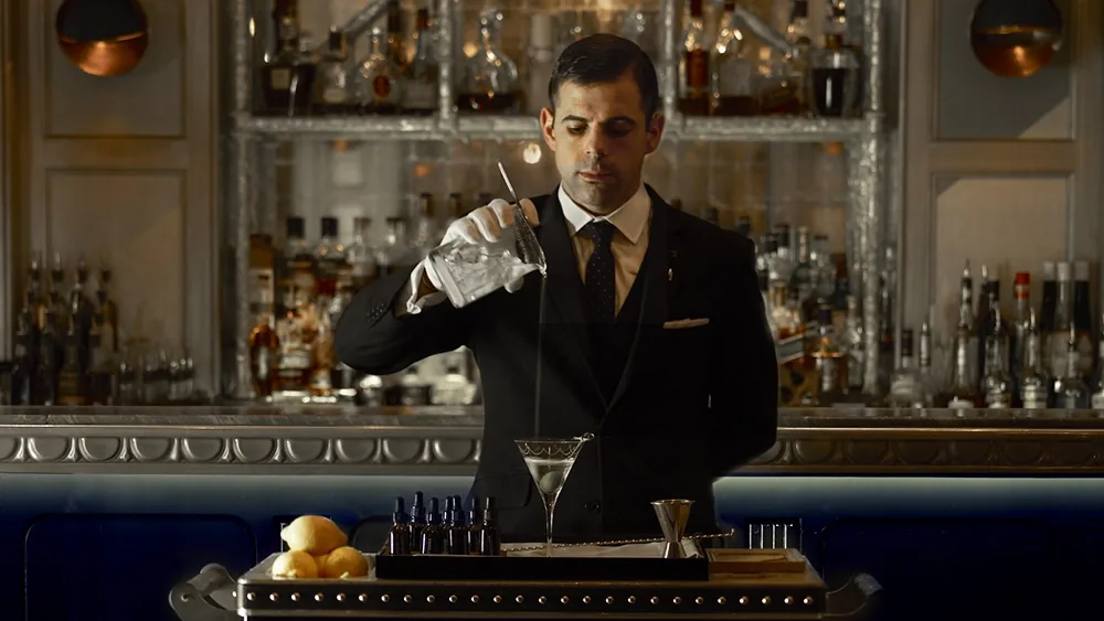 Bartender mixing a cocktail