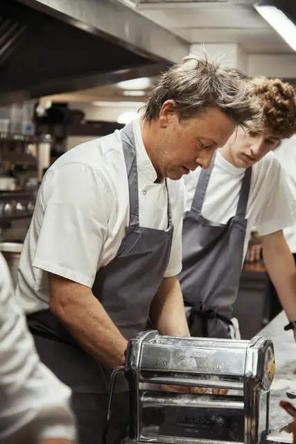 Chefs making pasta